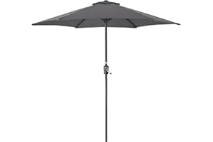 CHRISTOW Garden Parasol Umbrella Polyester Canopy Steel Sunshade With Crank Handle
