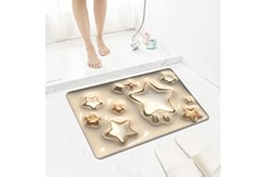 ShengOu Agua súper Absorbente Alfombra de Baño,3D Alfombra de baño Suave,Alfombras de baño Antideslizantes,Suave y acogedora Alfombra de Baño (40_x_60_cm, 3D / Estrella)