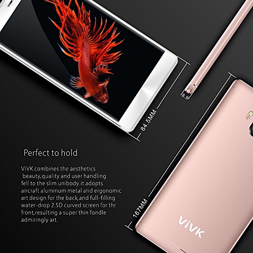 Smartphone 3G ohne Vertrag, 6.0 zolls VIVK M9 Dual Sim Android 6.0 Handy, 16GB ROM Quad-Core Prozessor mit 8MP Kameras, 2.5D IPS Display 720x1280, GPS, WIFI (Rosengold) reviews Smartphone 3G ohne Vertrag, 6.0 zolls VIVK M9 Dual Sim Android 6.0 Handy, 16GB ROM Quad-Core Prozessor mit 8MP Kameras, 2.5D IPS Display 720x1280, GPS, WIFI (Rosengold)