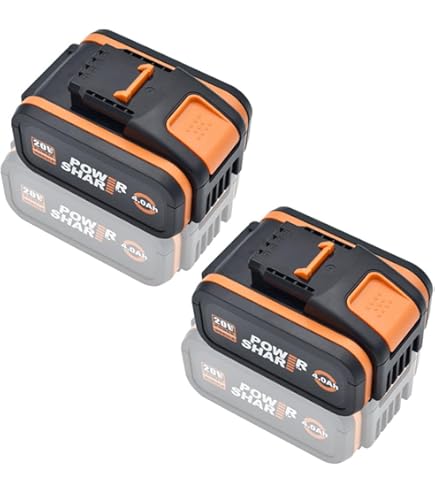 2 packs de batterie 20V 5500mAh pour Worx WA3553, batterie Li-Ion de