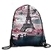 Produktbild Print Drawstring Backpack Rucksack Shoulder Bags Gym France Paris Eiffel Tower Maple Leaf Landscape Drawstring Backpack For Teens Soft Polyester Gym Drawstring Bag Sport Bag