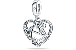 TINSLO Ciondolo Argento Sterling 925 con Cubic Zirconia Pendenti per Pandora Braccialetti, Compatibile con Braccialetti e Collane europei, perfetto Regali per Moglie e Ragazze B4