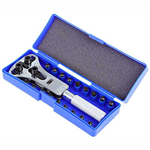 Preisvergleich Produktbild Uhrenöffner Gehäusebodenöffner Uhrmacher Reparatur Werkzeug Stahl 18 Einsätzen