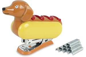 YOBRO Mini cucitrice per bambini e studenti Novità Hotdog Cucitrice da tavolo con 1000 graffette 12 fogli Capacità Cancelleria Cucitrice Animali per Casa Ufficio Calza Stuffers per bambini