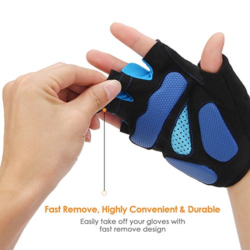 INTEY Fahrradhandschuhe Touchscreen kompatibel Vollfinger und Halbfinger für Radsport mit Lycra, 2 Paar - 3