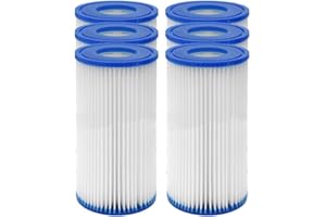 YanBan Filtros de Repuesto Tipo A/C compatibles con Best-Way 58012 Cartucho de Filtro, Paquete de 6 filtros de Bomba de Piscina para Best-Way Tipo Ⅲ Cartuchos de Filtro