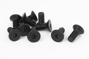 sourcingmap® M10 x 25 mm metrisk hexsockel försänkt huvud skruvbultar svart 10 st