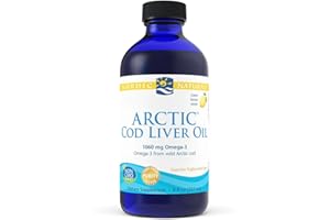 ‎NORDIC NATURALS Nordic Naturals, Arctic Cod Liver Oil, 237ml, 1060mg Omega-3 je Dosis, Zitronengeschmack, Glutenfrei, Sojafrei, GMO frei