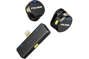 FULAIM Wireless Lapel Microphone for iPhone iPad, Small Lavalier Microphone with Noise Cancelling and 8H Working Time, Clip on Microphone for Interview Live Streaming Vlogging YouTube TikTok