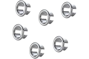 HRLORK 6 Pcs Sink Overflow Ring Sink Overflow Cover Basin Overflow Ring Replacement Sink Hole Round Drain Hole Overflow Ring for Bathroom Kitchen