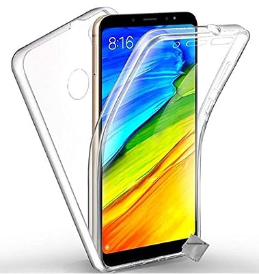 htdmobiles Housse Etui Coque Gel 360 integrale Xiaomi Redmi Note 5 + Film ecran - Transparent