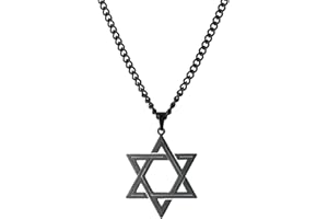 EUEAVAN Stella di David Collana Malocchio Stella di David a sei punte Ciondolo Esagramma Demoniaco Amuleto Ebraico Religioso Israele Gioielli Egiziani Regali per Uomini Donne
