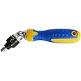 Adjustable Ratchet bit Holder Screwdriver 1/4: 180 ° Rotation, 0 to 90 ° Angle. Magnetic Screwdriver with Strong Grip Handle.