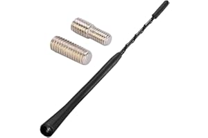 NOCHME Car Aerial, 9 inch Universal Car Radio Antenna, Replacement Auto Radio Aerial Mast with 5mm 6mm Adapter, Excellent Reception Through FM/AM/DAB radio, Black
