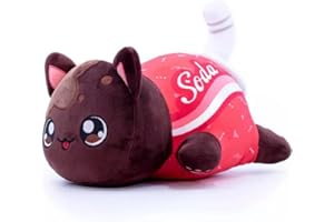 YUMSOU 25cm Cute Aphmau Meows Cat Plush Toy Soft Meemeow Stuffed Donut Cat Plushes French Fry Cheeseburger Food Plush Doll Gifts (Soda)