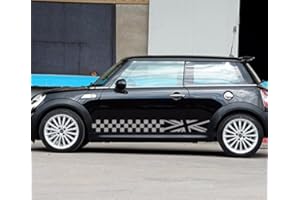 Modifycar Bandas Laterales para Cooper-Cuadros Color Gris Union Jack Countryman One S R50 R53 R56 R57 F56