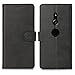 Produktbild Sony Xperia XZ2 Hülle, Feitenn dünne Premium PU Leder Flip Handy Schutzhülle | TPU-Stoßstange, Magnetverschluss, Kameraschutz- und Standfunktion Brieftasche Etui (Schwarz)