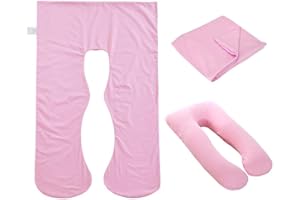 Courti Almohada para Mujeres Embarazadas, Cojín Materno GranEn Forma U Europea Almohada Algodón para Dormir Lateral Multifuncional, 80x160 Cm