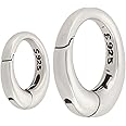 Beebeecraft 1 Box 2Pcs Spring Clasp O Ring 925 Sterling Silver Oval Carbine Snap Hook Clip Lock Clasps Key Chain Connector for Jewelry Finding Necklace Bracelet Making (6x9x2mm/9.5x2.5x3mm)