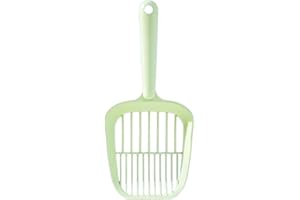DOMO CORPORATION LTD Cat Litter Scoop – Durable Plastic Holder Sifter – Lightweight Poop Tray Scooper with Ergonomic Handle – Ideal for Clumping & Wood Pellet Litter - Pooper Scoops Shovel for Cats (Green)