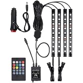 Ara&ccedil; i&ccedil;i ayak altı 9 ledli RGB şerit led aydınlatma. T&uuml;m otomobiller i&ccedil;in kullanılabilir ara&ccedil; i&ccedil;i atmosfer led &ccedil;akmaklık giri