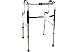 ‎MOBICLINIC Mobiclinic®, Pórtico Folding Walking Frame Height Adjustable Ergonomic Handle Non-Slip Mats Lightweight Up to 100 kg Aluminium Grey