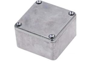ExcInter 1590LB(50.5x50.5x31mm) Silver Aluminium Enclosure Electronic Diecast Stomp Project Box Waterproof for External Power/Outdoor