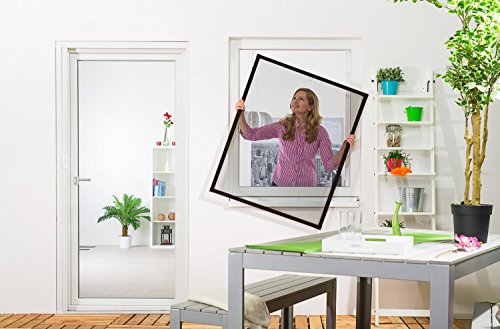 Insektenschutz Fenster Basic 120 x 140 cm mit Alurahmen in Weiß, Braun und Anthrazit, schnelle und problemlose Montage ohne Bohren, Fliegengitter als Bausatz, auf Maß geschnitten oder komplett aufgebaut - 4