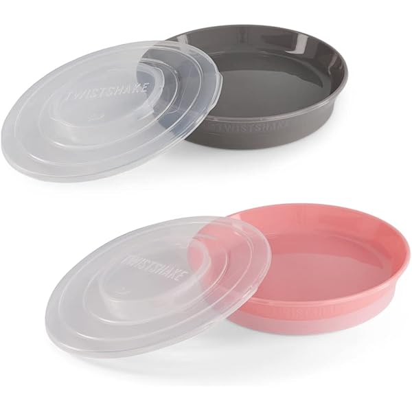 Set Vaisselle Bébé Twistshake - Assiette Divisée + Couverts D'apprentissage - Sans BPA - Blanc