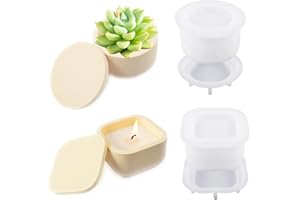 YRIHJIXQ 2pezzi Stampi per Resina Epossidica stampi per contenitori candele stampo vassoio per resina