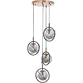 Avonni AV-60291-4T-BSY Siyah Boyalı Modern Avize E14 Metal Cam 35cm