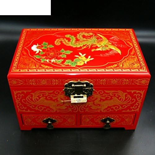 A return to pure hand-painted Dragon Peony jewelry box/ wooden jewelry box-A