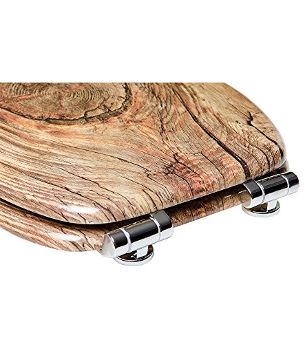 WC Sitz mit Absenkautomatik, viele schöne Holz WC Sitze zur Auswahl, hochwertige und stabile Qualität (Rustikal) - 6