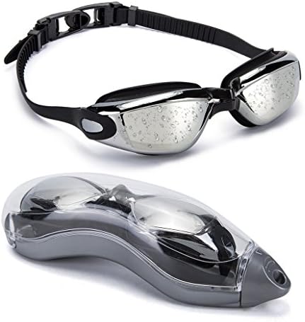 OYMI Swim Goggles No Leaking Silicone with Protection Case Adjustable for Men Women Youth Kids Unisex Triathlon Swim Glasses - UV Protection Anti Shatter Clear Vision Anti Fog Lenses