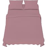 Dreamzie - Bed Sheet Set 16x200 cm - Brushed Microfiber - Pink | Bed Linen 4 Pieces &middot; Fitted Sheet 160x200 &middot; Top Sheet 240x28