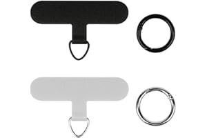 flintronic Naszywki na smycz do telefonu komórkowego, 2 szt. podkładek do smyczy z metalowym pierścieniem, uniwersalne etui na nadgarstek, etui na telefon, kotwica, pasek do mocowania, kompatybilne z