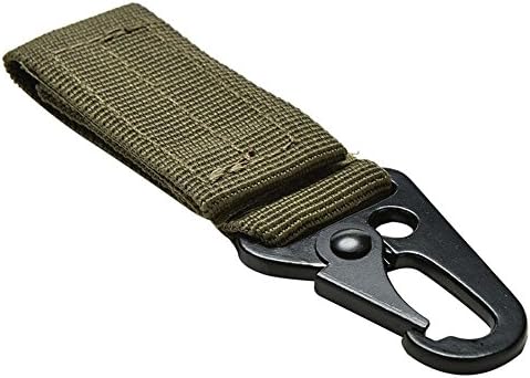 Zdmathe Military Key Hook Webbing Molle Buckle Hanging Belt Carabiner Clip Nylon Belt Keychain EDC Molle Webbing Key Ring Holder Military Utility Hanger Keychain Hook Compatible with Molle Bags