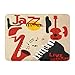 Produktbild Badematte Flanellstoff Weiche, saugfähige Jazz Music Festival Instrumente Saxophon Gitarren- und Klaviernoten Flaches Konzert Gemütlicher dekorativer, Rutschfester Badteppich