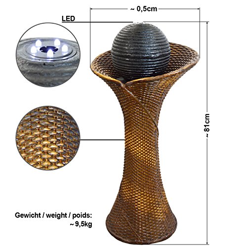 SOLAR GARTENBRUNNEN BRUNNEN SOLARBRUNNEN SPRINGBRUNNEN ZIERBRUNNEN VOGELBAD WASSERFALL GARTENLEUCHTE TEICHPUMPE – SPRINGBRUNNEN WASSERSPIEL für Garten, Gartenteich, Terrasse, Teich, Balkon, sehr DEKORATIV, VERBESSERTES MODELL MIT PUMPEN-INSTANT-START-FUNKTION SOLARTEICHDEKORATION, GARTENDEKO, LED-Solar-Set RATTAN mit schwarzer Kugel passend zu RATTAN GARTENMÖBEL RATTANSTÜHLE PFLANZKÜBEL SESSEL RATTANLIEGE SONNENLIEGE SONNENINSEL STRANDKORB LOUNGE GARTENLEUCHTE STEHLAMPE - 2