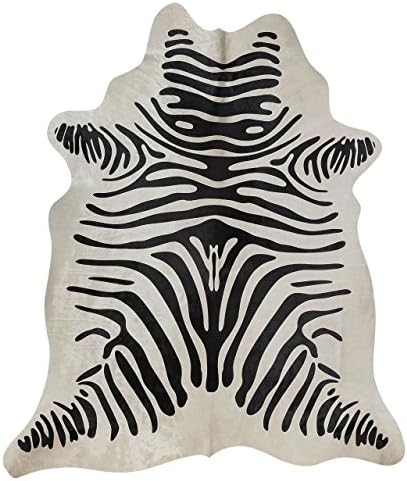 original cowhide Zebra Cowhide Rug, Exotic Black/White