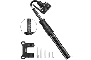 Pompa per Bicicletta con Manometro, [100 PSI] [Con Accessori] Diyife Mini Pompa Bici, Pompa Bici Portatile, Pompa da Bicicletta per Valvole Presta e Schrader, per Bici da Strada, MTB, BMX e Palloni