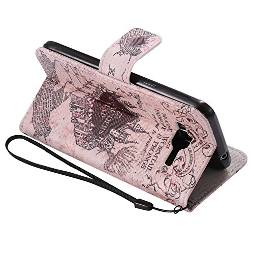 Feeltech Samsung Galaxy J3/J310 Hülle PU-Leder und Brieftasche Bunte Muster Fall mit Magnetverschluss, Hybrid-Kickstand mit Stand-Funktion, schlagen Sie schützende weiche TPU Stoßstangenabdeckung und Kreditkartenhalter für Samsung Galaxy J3/J310 Handgelenk Bügel-Buch-Art-Geldbeutel-Tasche mit 2 In 1 Berühren Sie Stift – Schloss - 4
