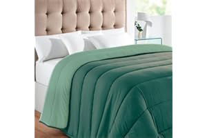 Rufino Díaz Edredón Nórdico Relleno Fibra Bicolor (Verde Botella/Verde - 105cm) - Otoño/Invierno - Suave y cálido para tu Descanso