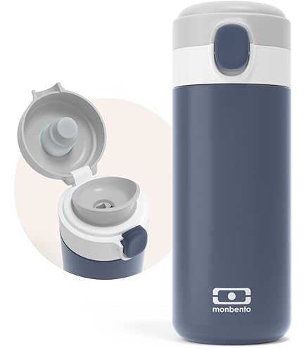 MONBENTO Mug Isotherme Travel Mug L 600 Ml - Vert Natural - Garde Chaud 5h / Froid 12h - Bouchon Double Ouverture Avec Paille