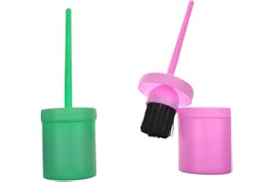 Bohue 2Pcs Hoof Oil Brush with Container - Portable Horse Cleaning and Grooming Tool with Plastic Brush for Care (Random Color)