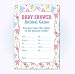 Baby Shower Baby Animal Name Game, Pack of 16, Multi Coloured, Boys / Girls