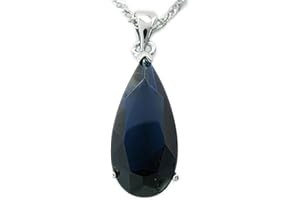 RIZILIA TEARDROP Necklace Pendant with 18" Chain & Pear Cut Gemstones CZ in 18K White Gold Plated, Simple Modern Elegance
