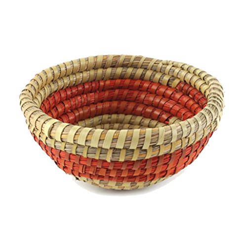 KLEINER FLECHTKORB KAISAGRAS RUND Ø 15CM - HANDARBEIT - FAIR TRADE (Orange)