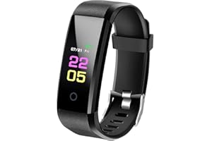 DSLIHA Rastreador de Fitness con pulsómetro, IP67 Resistente al Agua, Pulsera de Fitness, Monitor de Actividad, Monitor de sueño, podómetro, Reloj Inteligente para niños, Mujeres y Hombres
