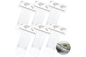 Esteopt Ticket Halterung Auto,6 Stück Transparente Auto Halter Clip,parkscheinhalter Clip,Parkausweishalter,parkscheinhalter windschutzscheibe,Selbstklebend Tickets Clips für Parkschein